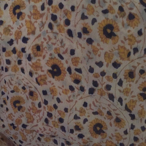 Lucky Brand Yellow Printed Peasant Blouse sz S - Picture 3 of 3